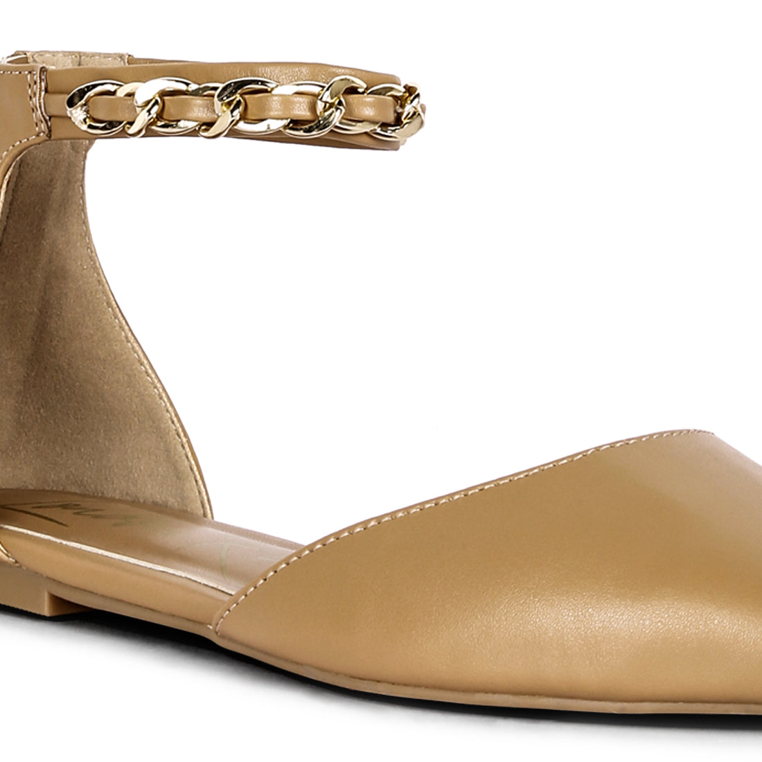 zurich slingback chain detail flats#color_tan