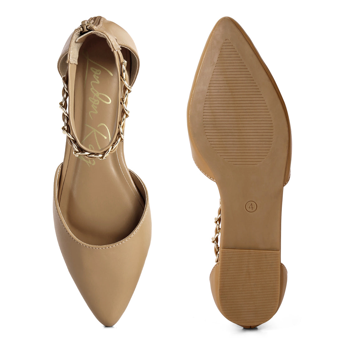 zurich slingback chain detail flats#color_tan