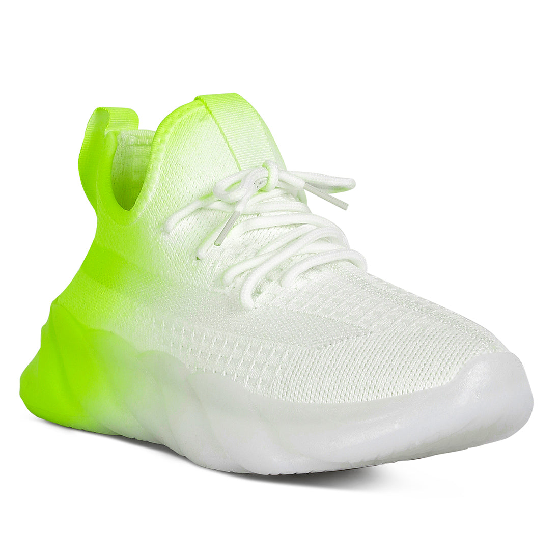 newash ombre dip knit sneakers#color_green