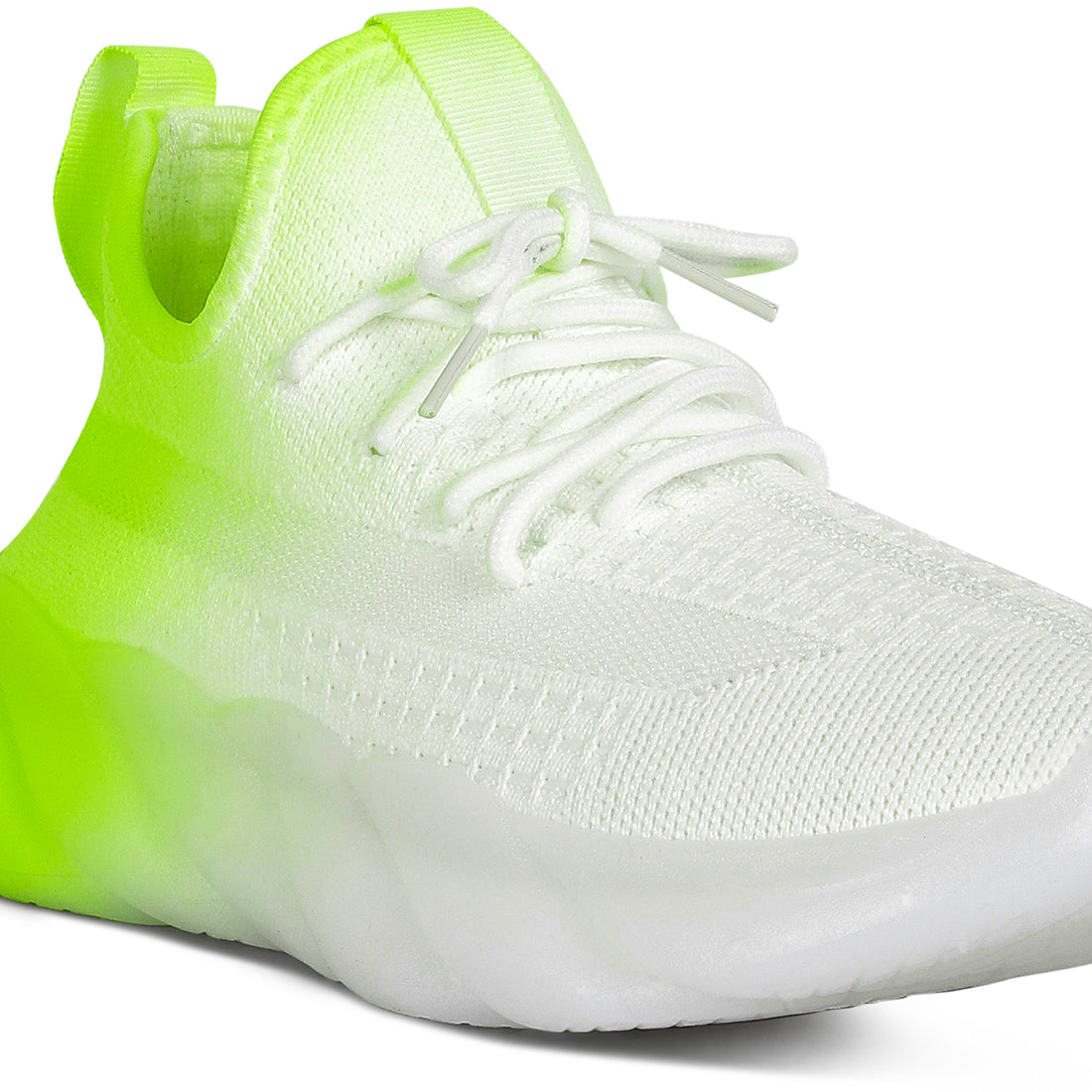 newash ombre dip knit sneakers#color_green