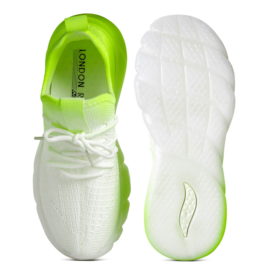 newash ombre dip knit sneakers#color_green