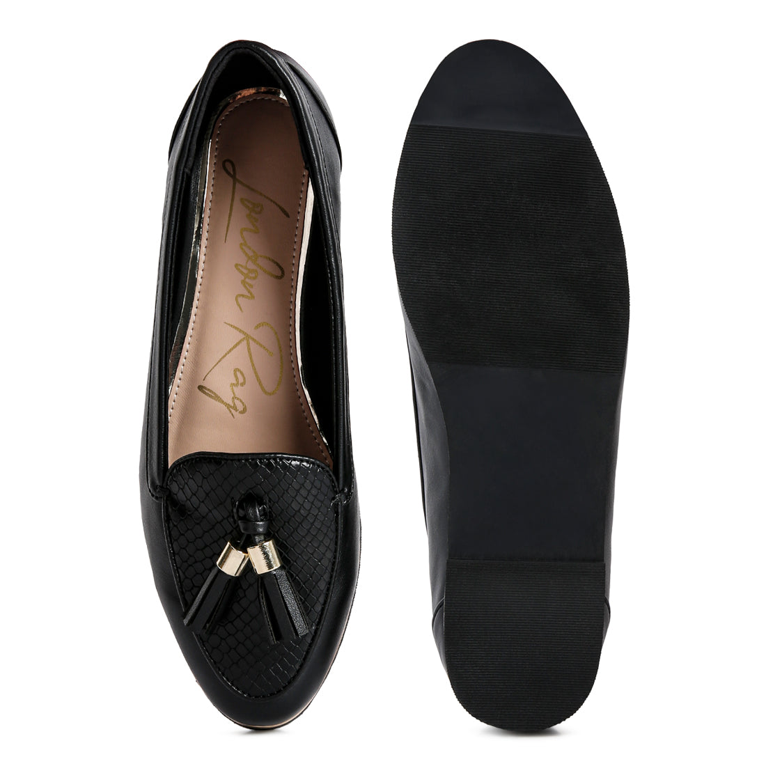 cabbose casual bow loafers#color_black