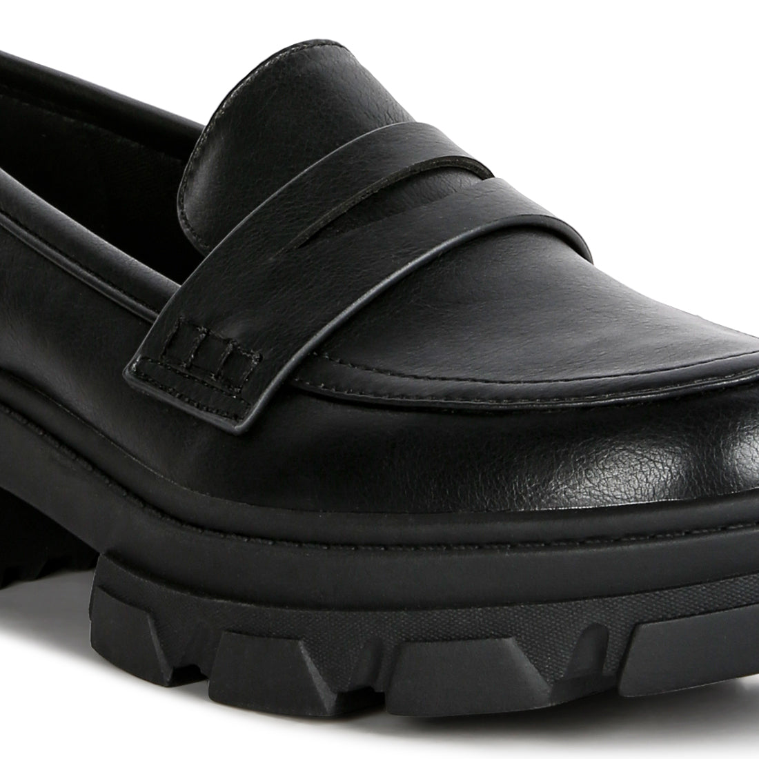 wagon platform heel loafers#color_black
