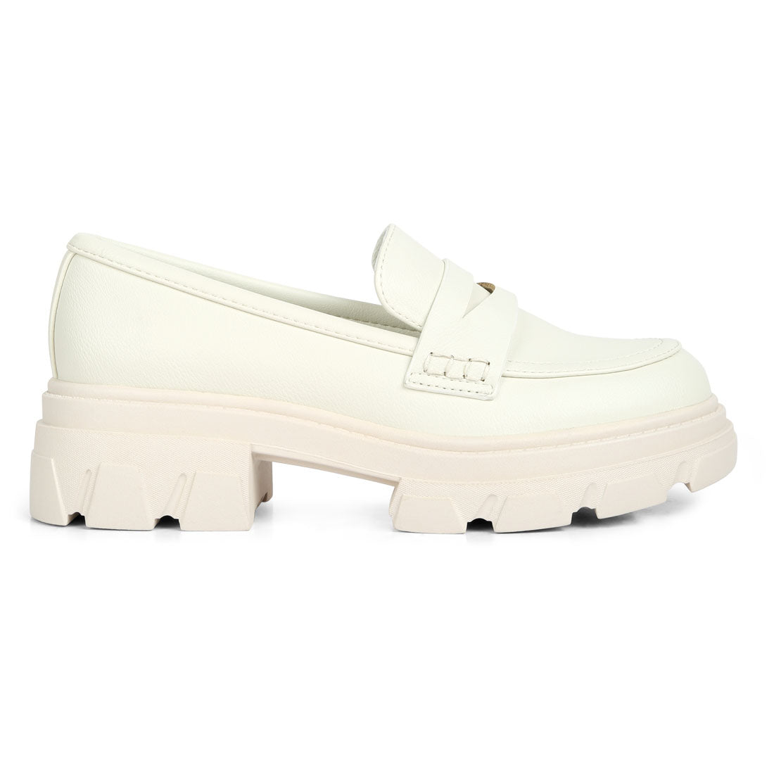 wagon platform heel loafers#color_beige