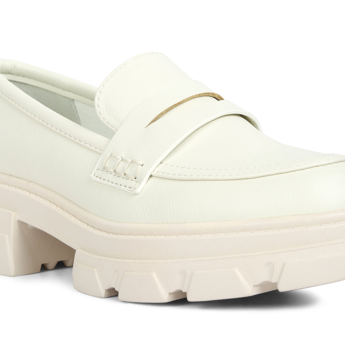 wagon platform heel loafers#color_beige