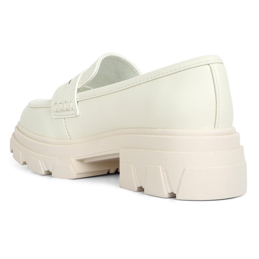 wagon platform heel loafers#color_beige