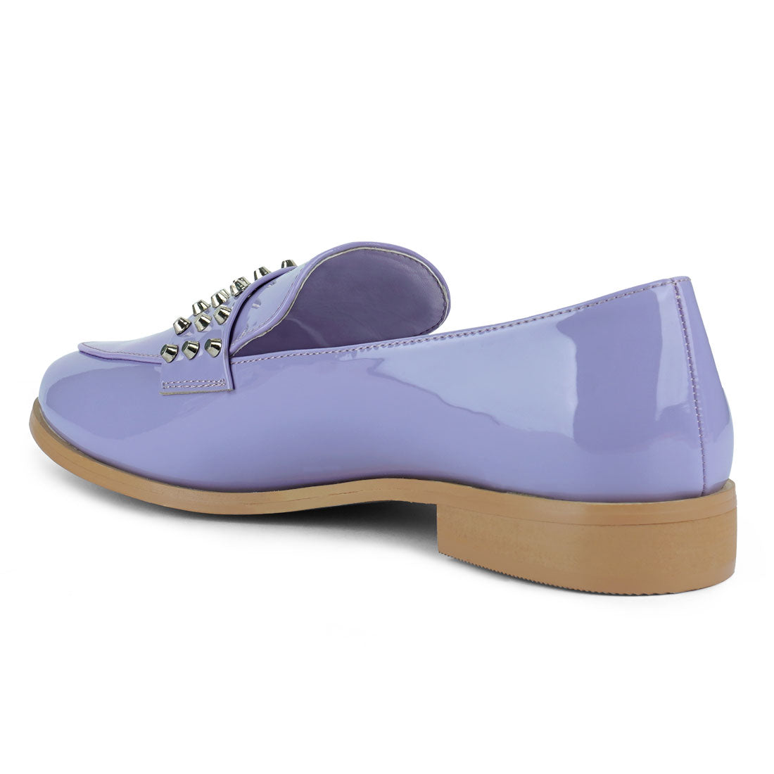 Semicasual Stud Detail Patent Loafers