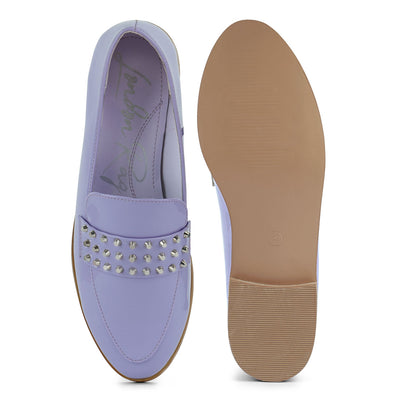 Semicasual Stud Detail Patent Loafers