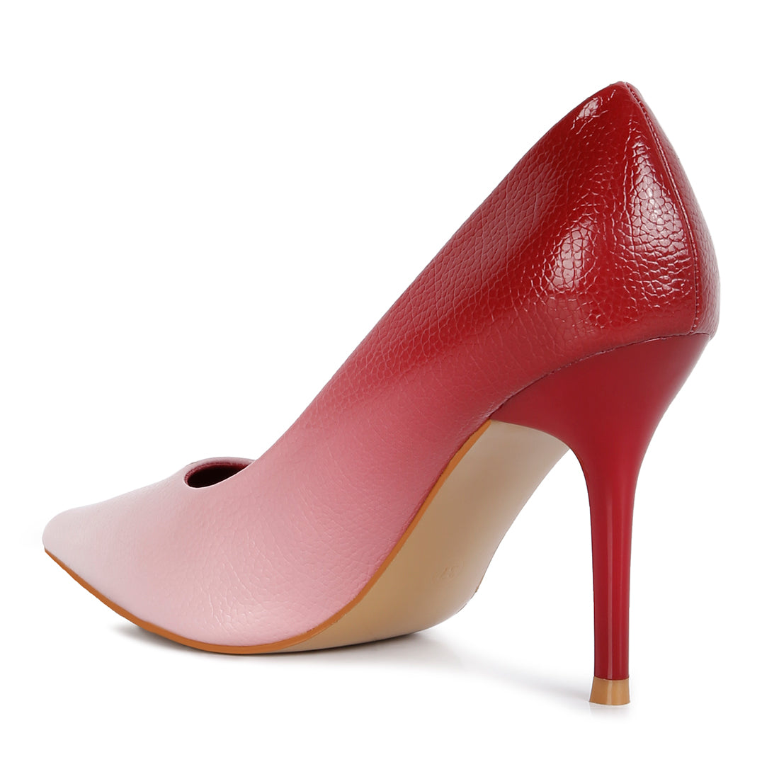 ombre mid heel pumps#color_red