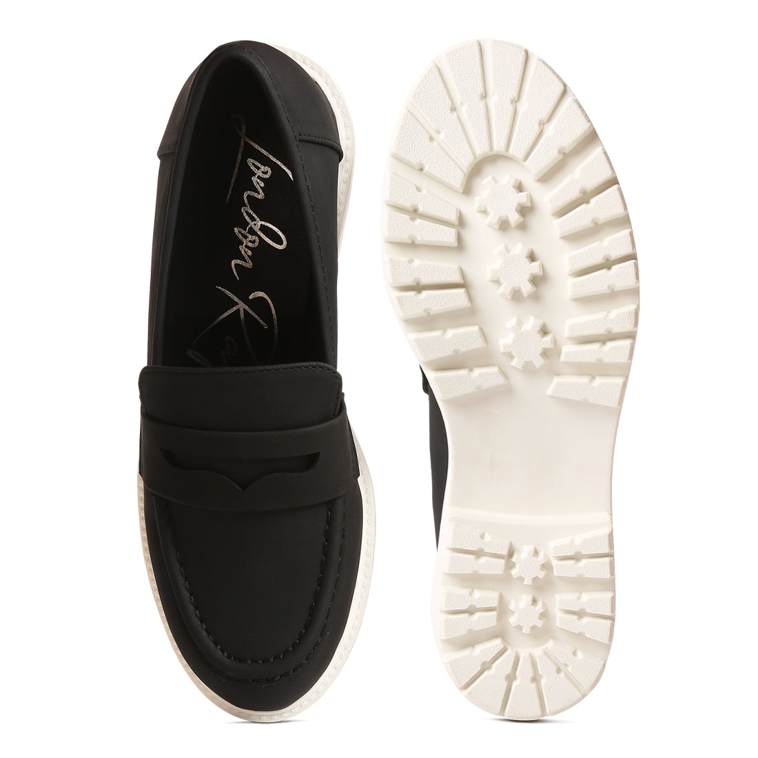 semi casual lug loafer#color_black