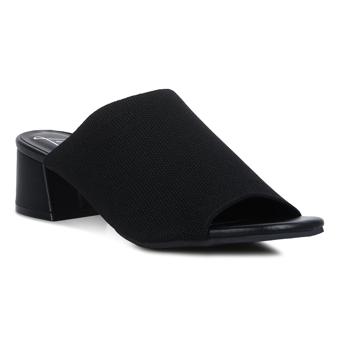 knitted round toe sandal#color_black