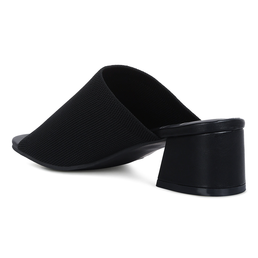 knitted round toe sandal#color_black