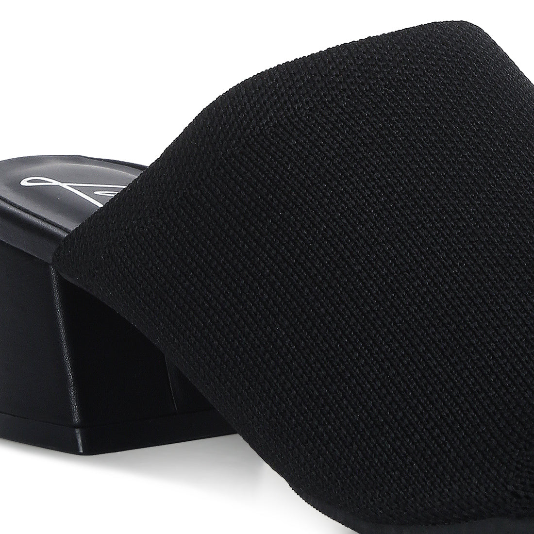 knitted round toe sandal#color_black