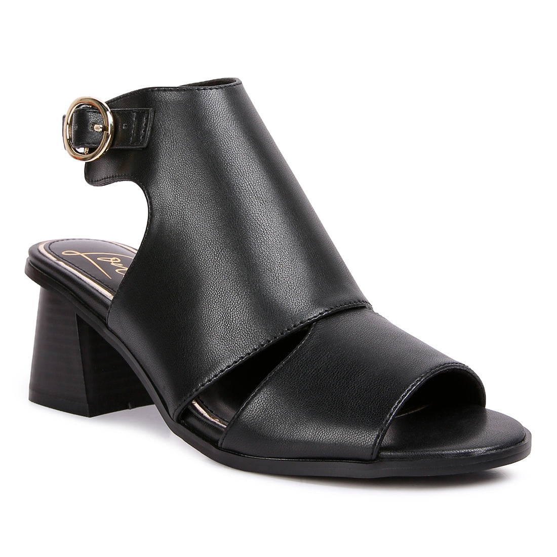 polessi pin buckle ankel mules#color_black