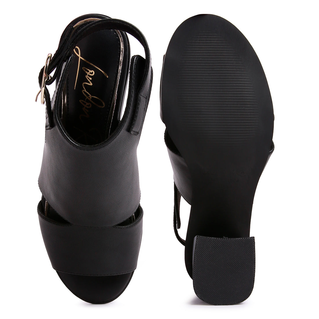 polessi pin buckle ankel mules#color_black