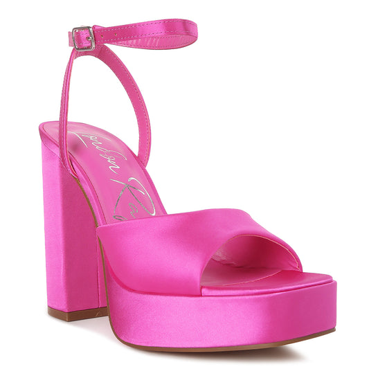 platform block heel sandals#color_pink