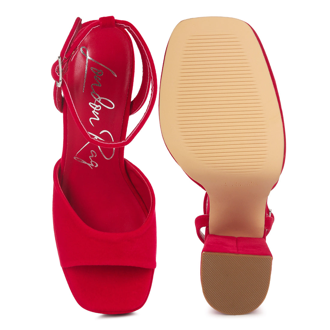 platform block heel sandals#color_red