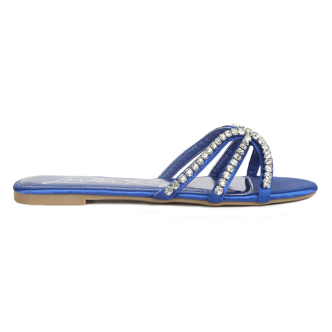 dimante strap flat sandals#color_blue