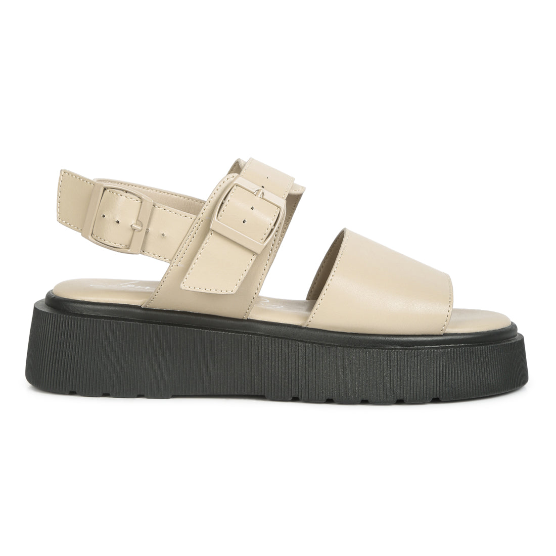 pin buckle platform sandals#color_beige