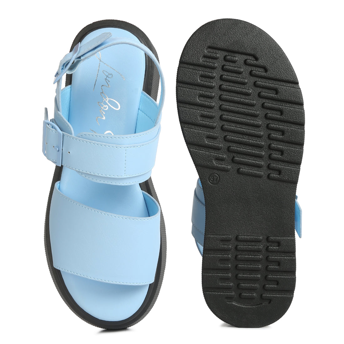 pin buckle platform sandals#color_blue