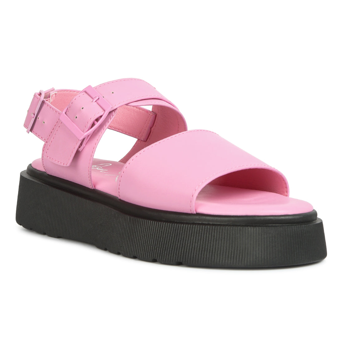 pin buckle platform sandals#color_pink