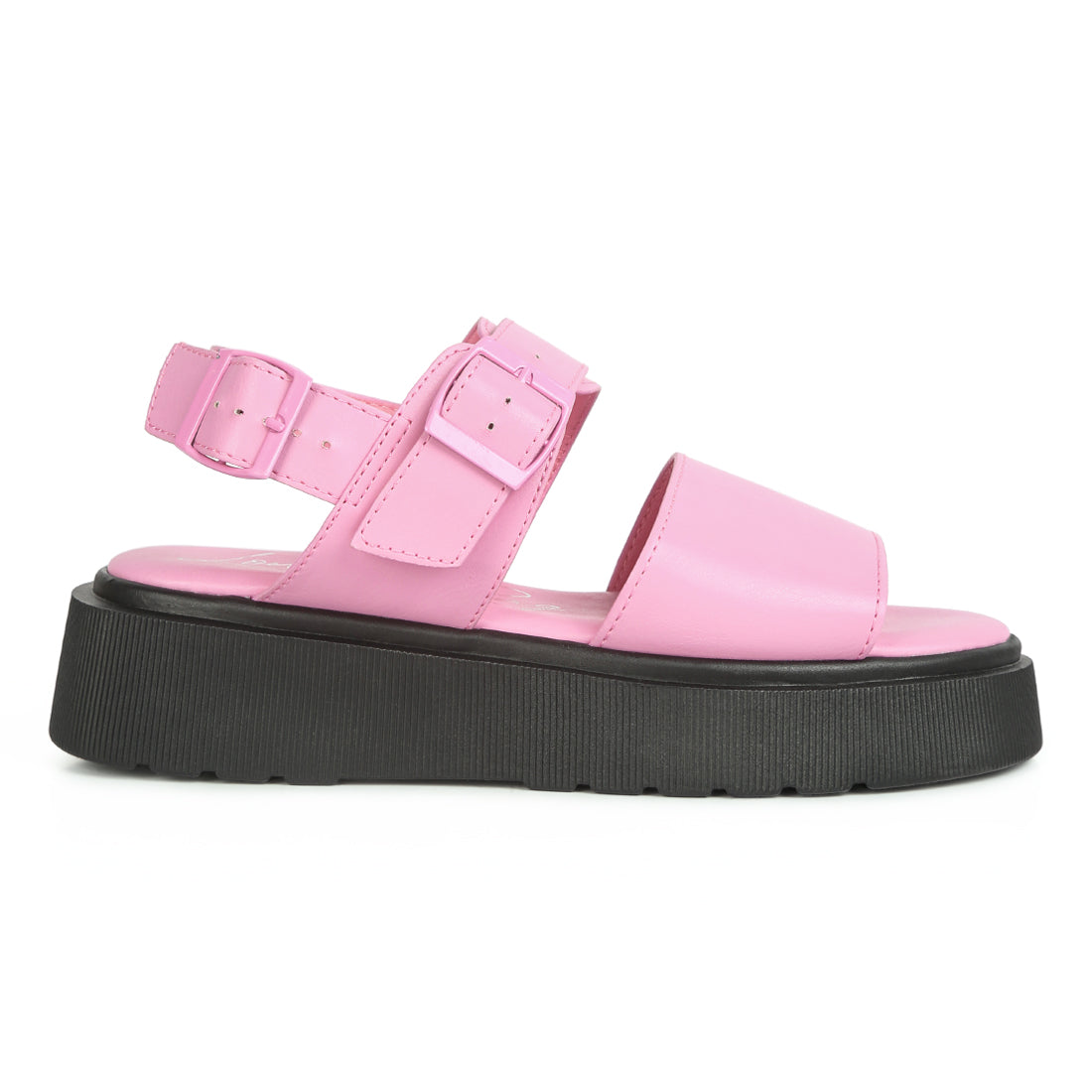 pin buckle platform sandals#color_pink