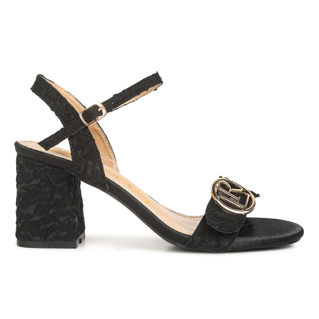 block heel pin buckle sandals#color_black