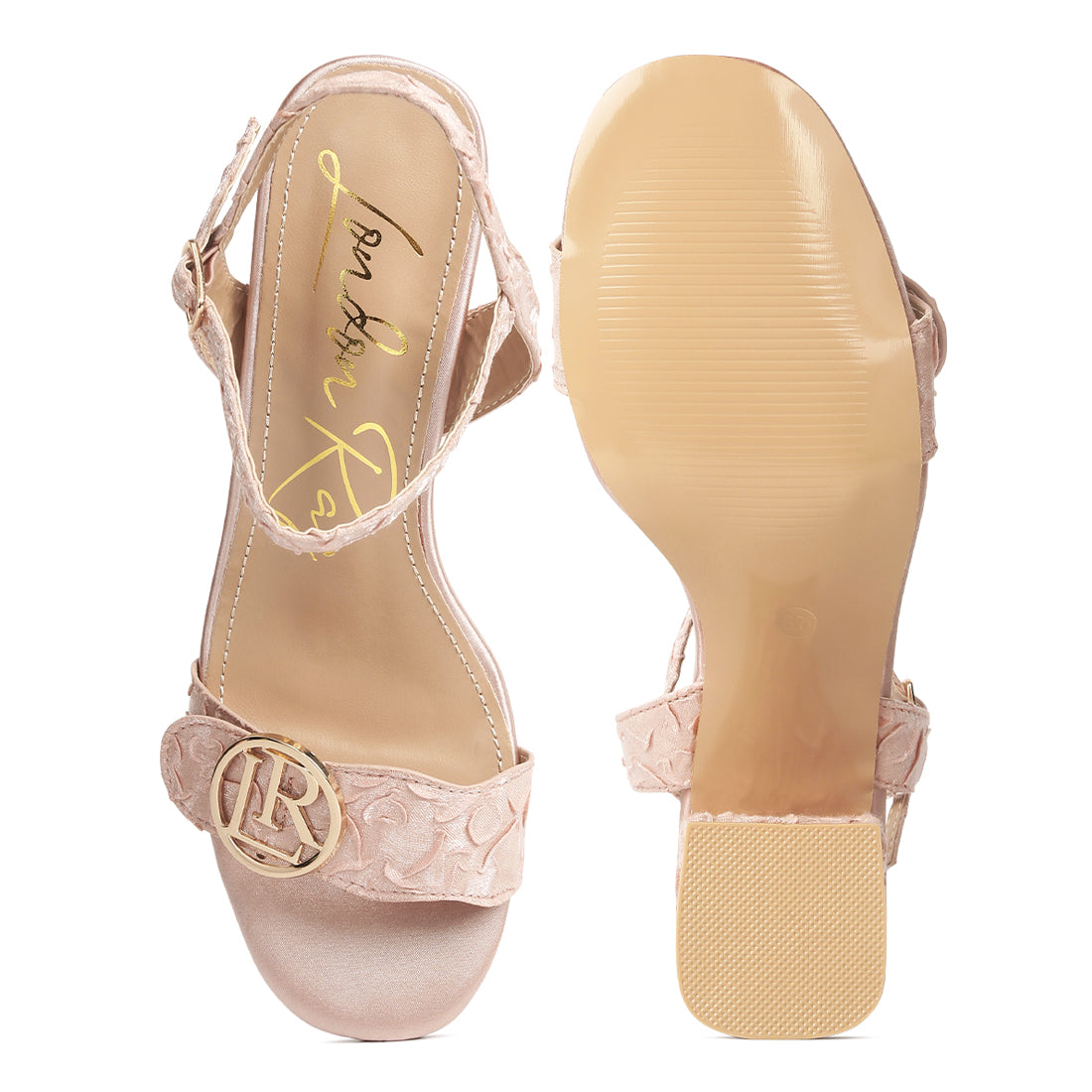 block heel pin buckle sandals#color_blush