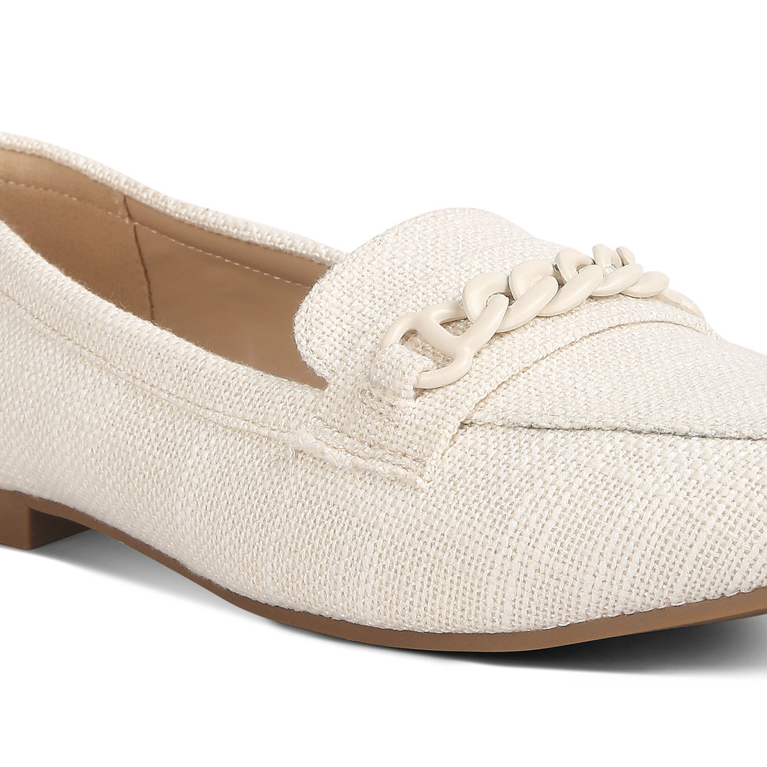 chain embellished loafers#color_off-white