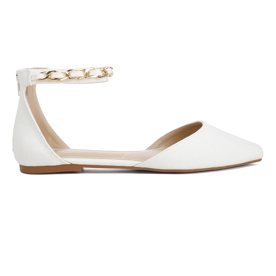 chain embellished flat sandals#color_off-white