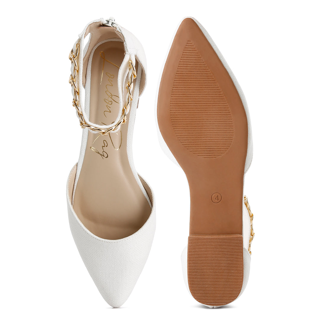 chain embellished flat sandals#color_off-white