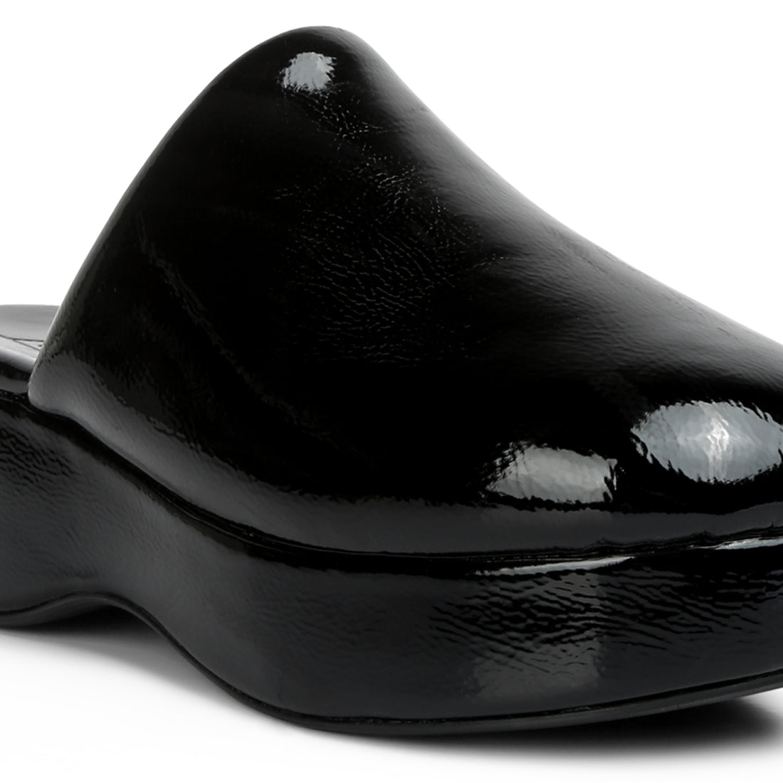 olori solid platform slip on mules#color_black