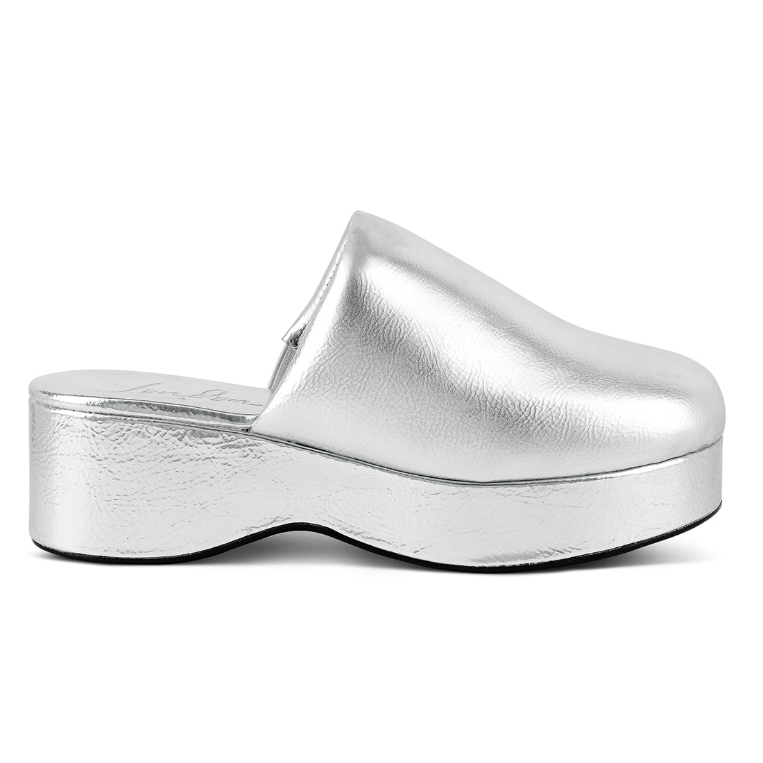 olori solid platform slip on mules#color_silver