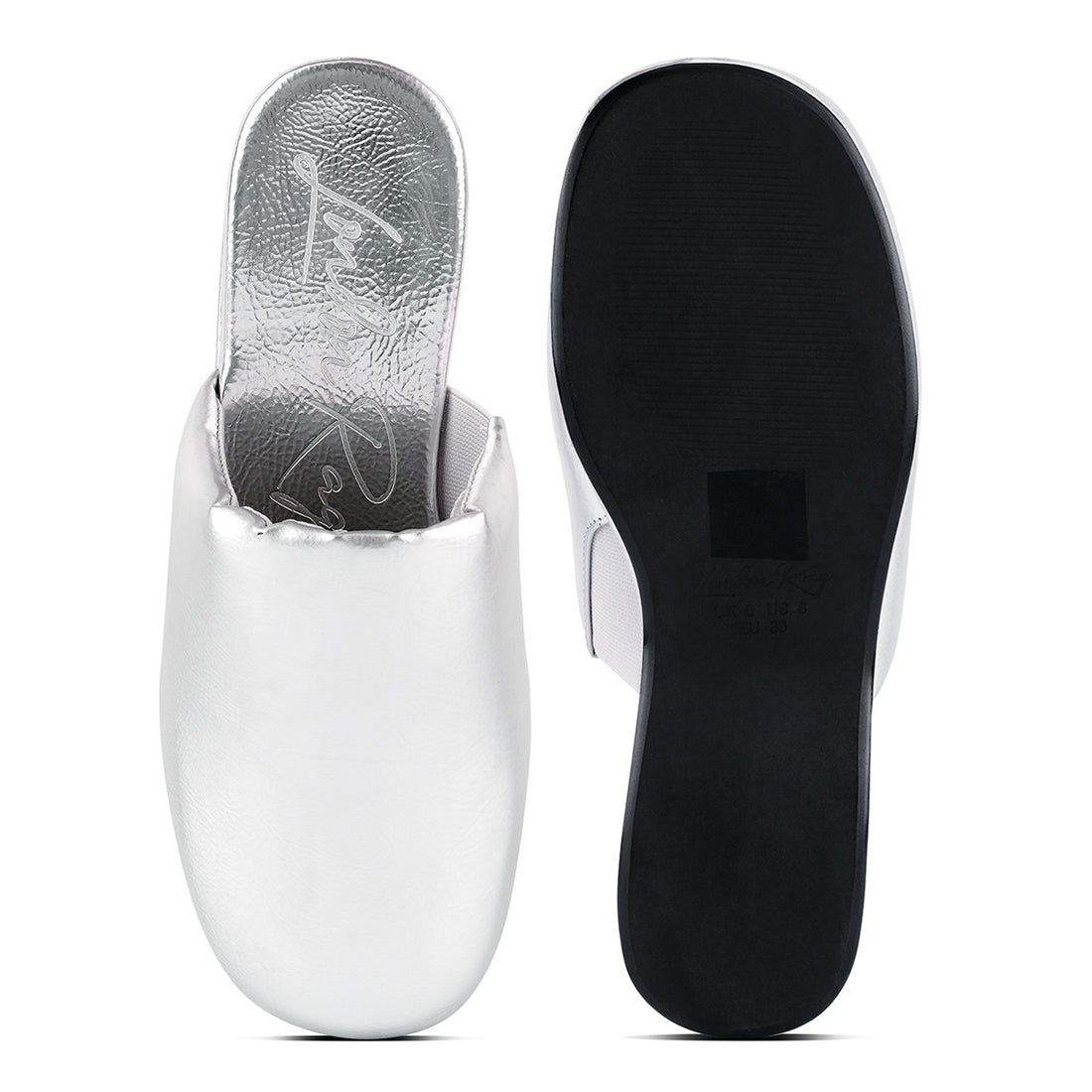 olori solid platform slip on mules#color_silver