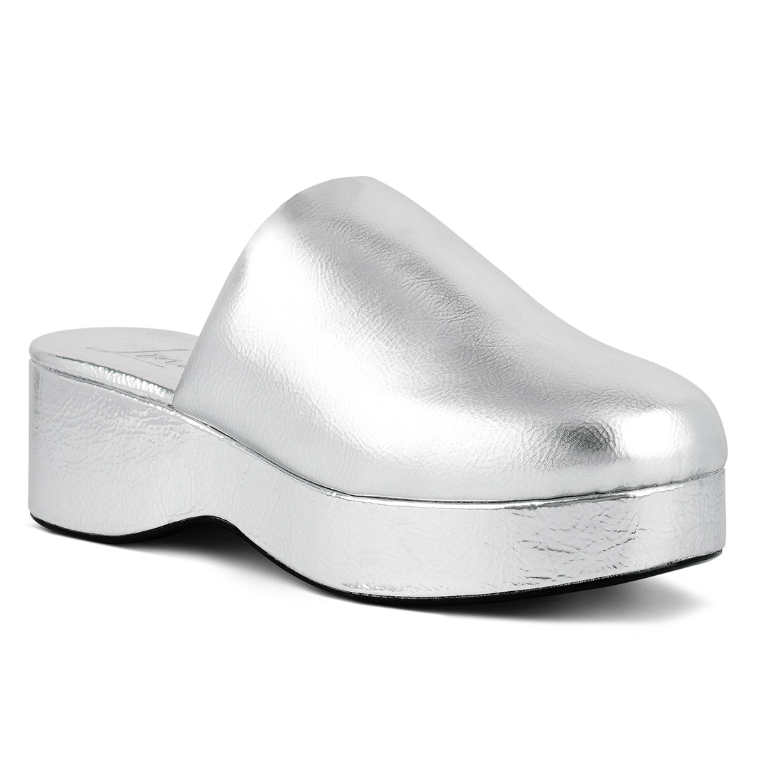 olori solid platform slip on mules#color_silver