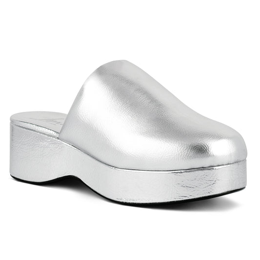 olori solid platform slip on mules#color_silver
