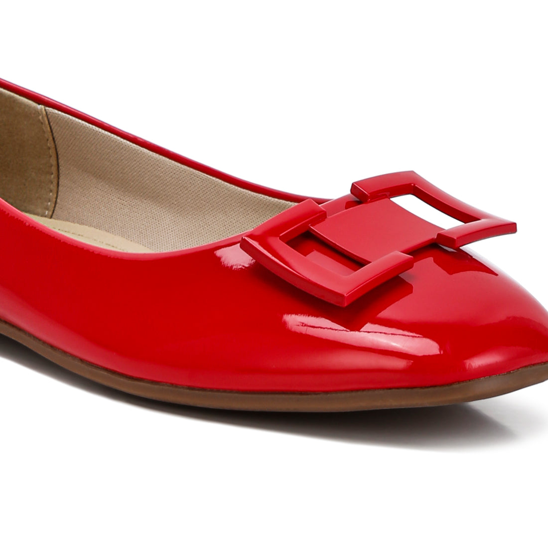 embellished flat ballerinas#color_red