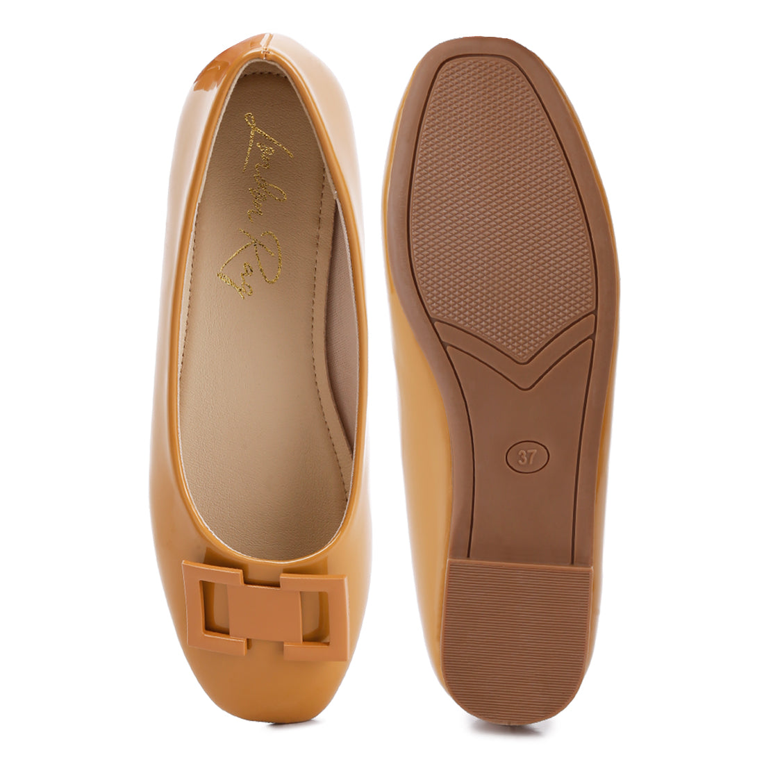 embellished flat ballerinas#color_tan