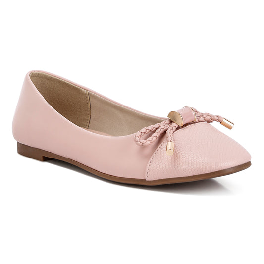 metallic embellished flat ballerinas#color_pink