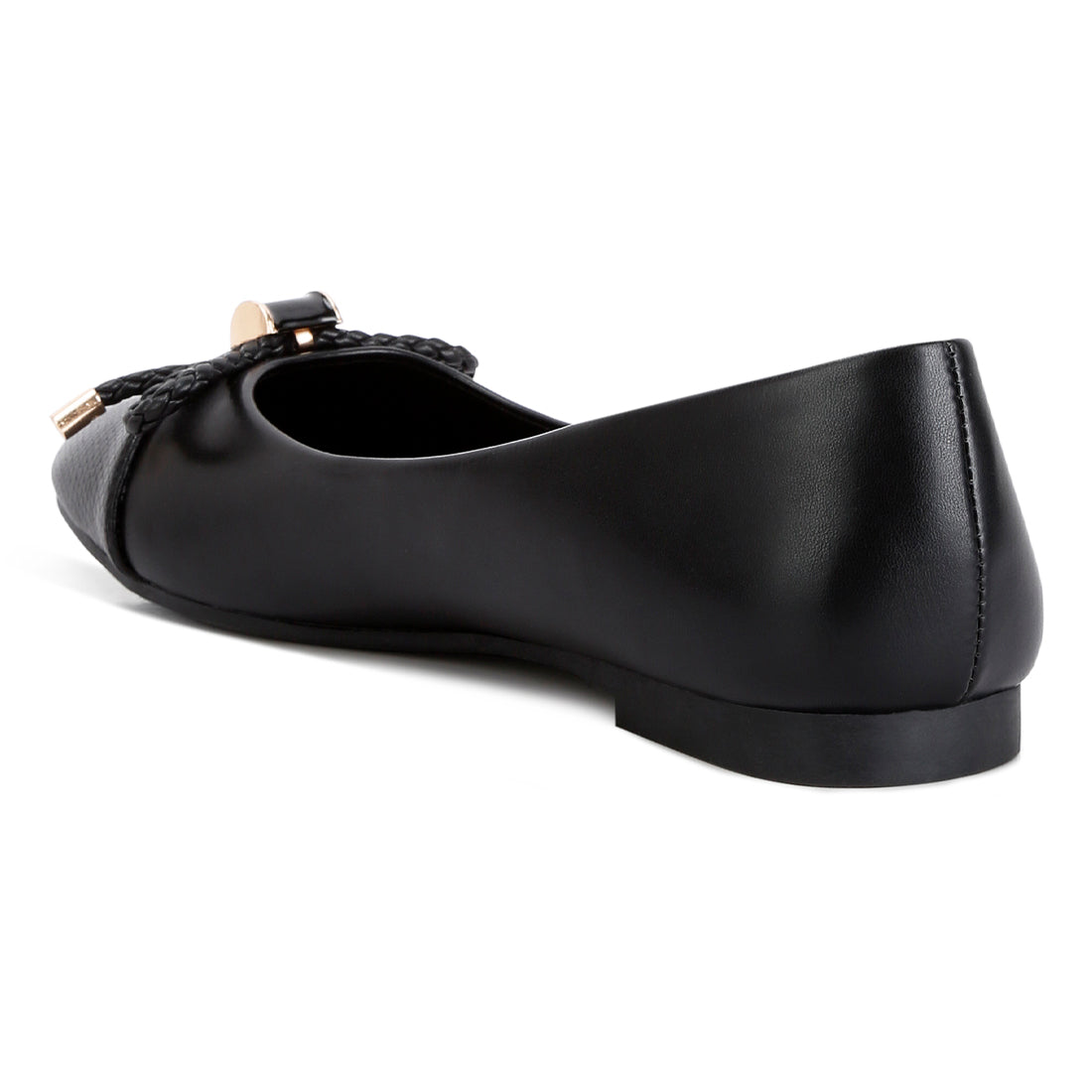 metallic embellished flat ballerinas#color_black