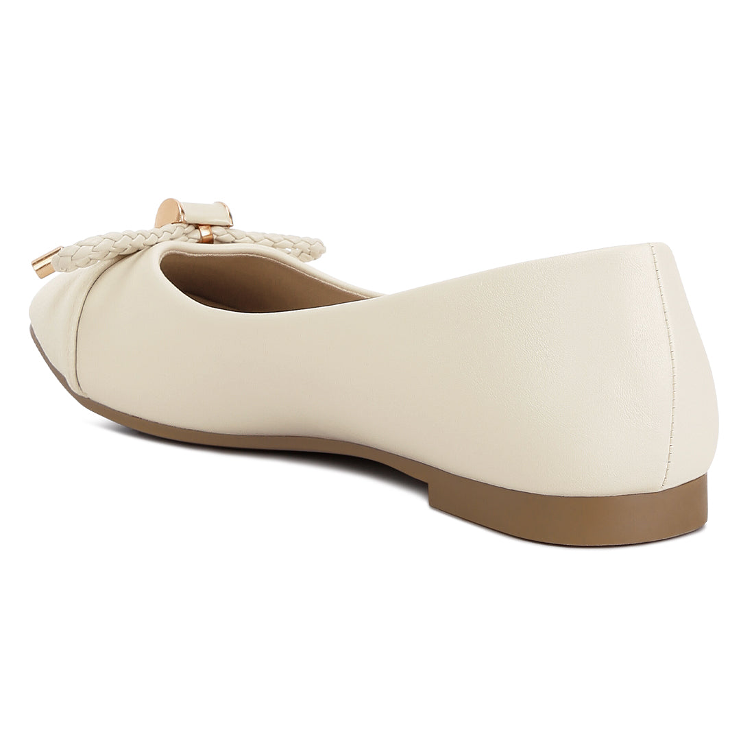 metallic embellished flat ballerinas#color_ivory