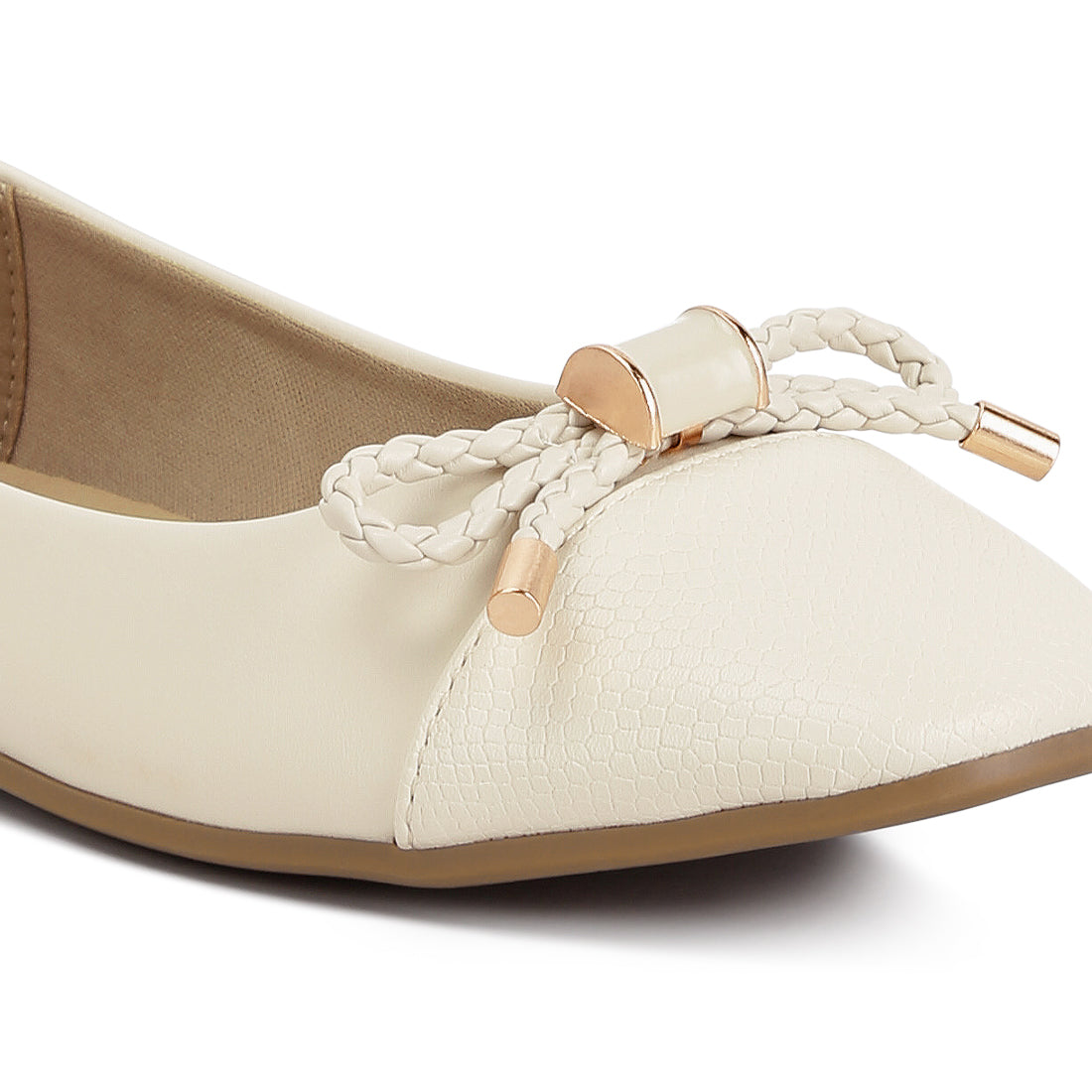 metallic embellished flat ballerinas#color_ivory