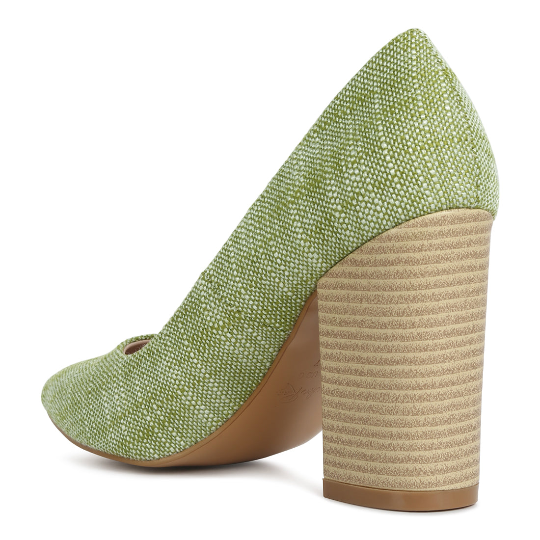 wide fit chic block heel pumps#color_green