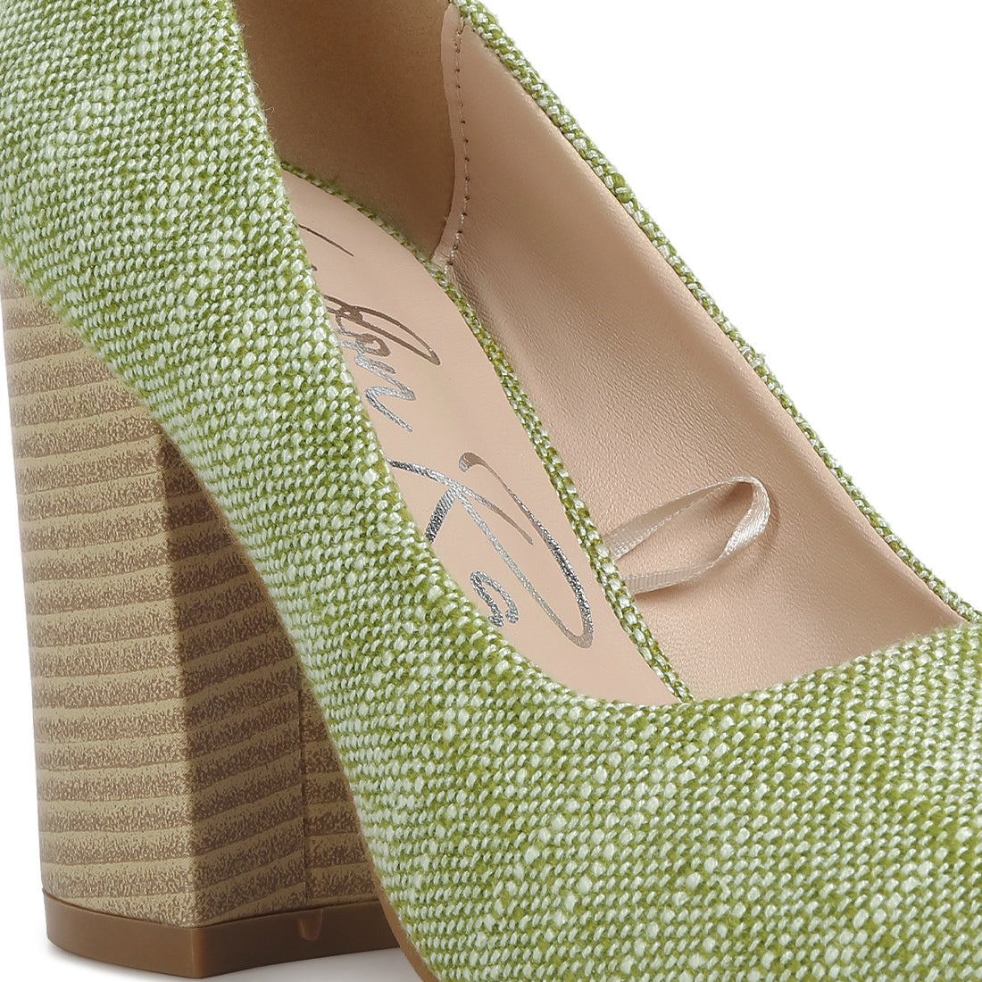 wide fit chic block heel pumps#color_green
