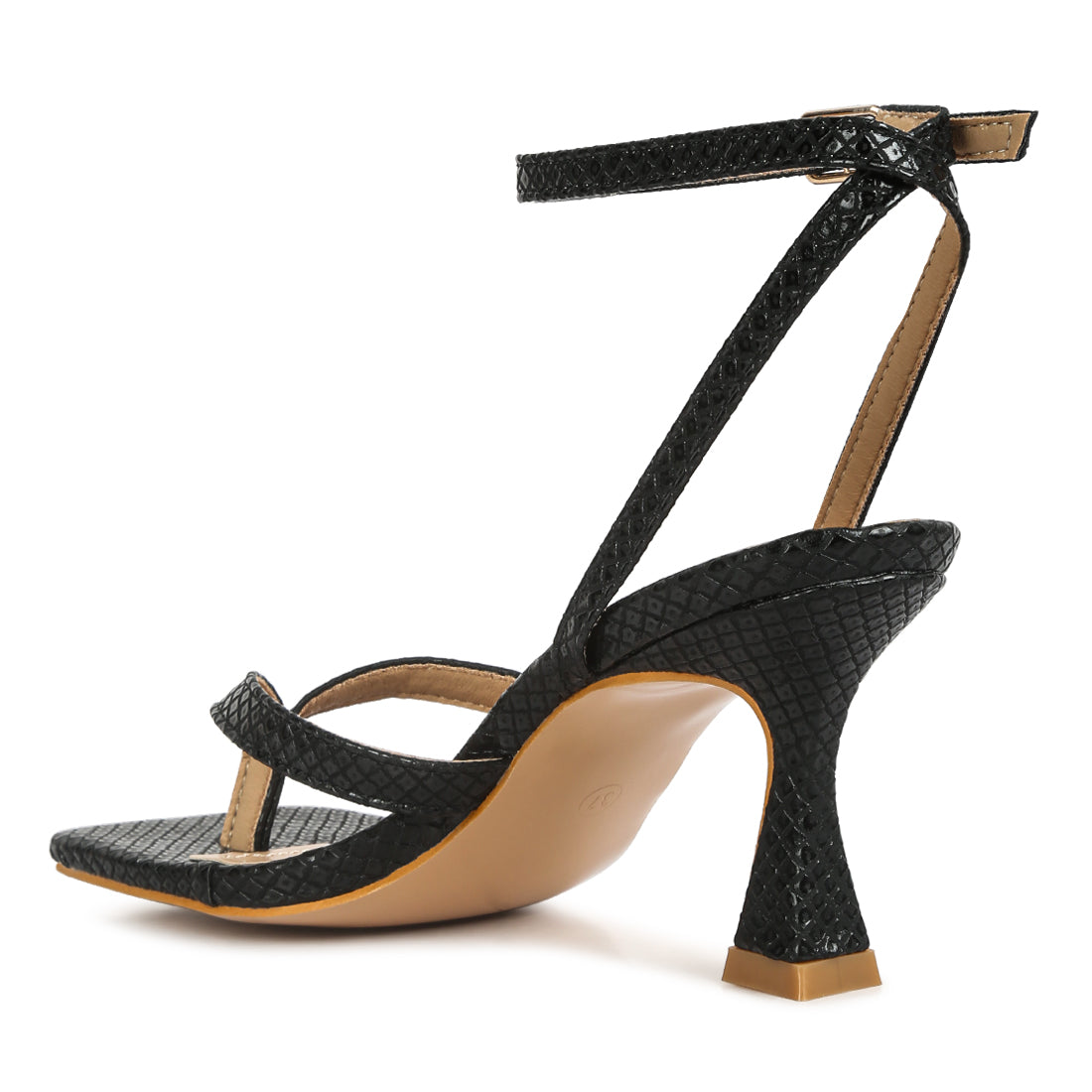 ankle strap thong sandals#color_black