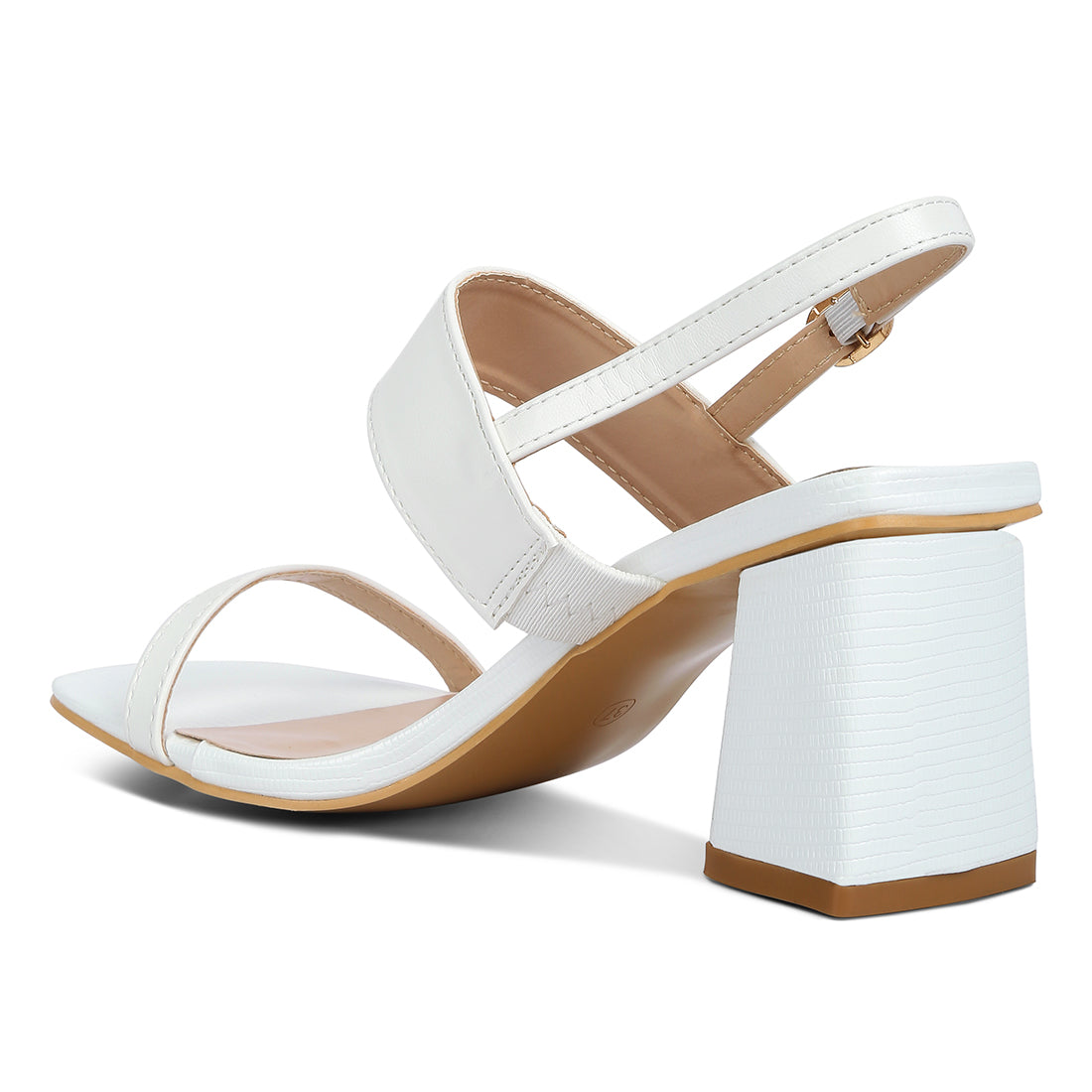 elasticated gussets block heel sandals#color_white
