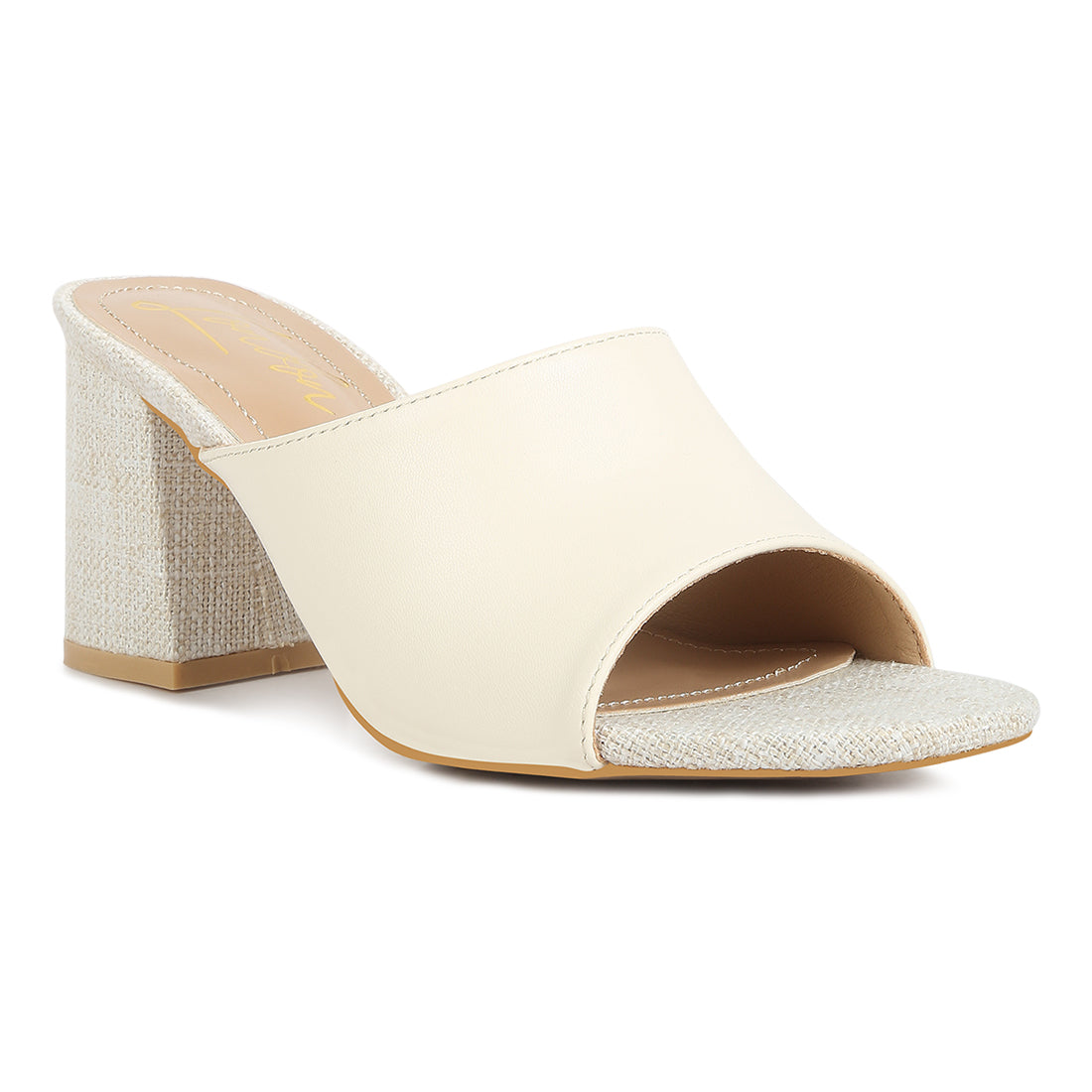 pu block heel slip on sandals#color_off-white