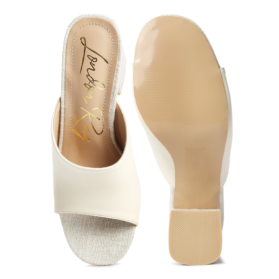 pu block heel slip on sandals#color_off-white