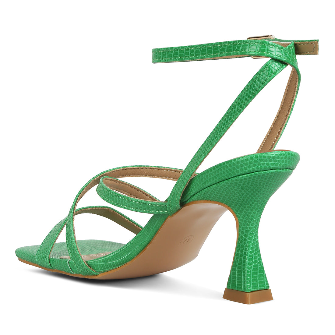 spool heel sandals#color_green