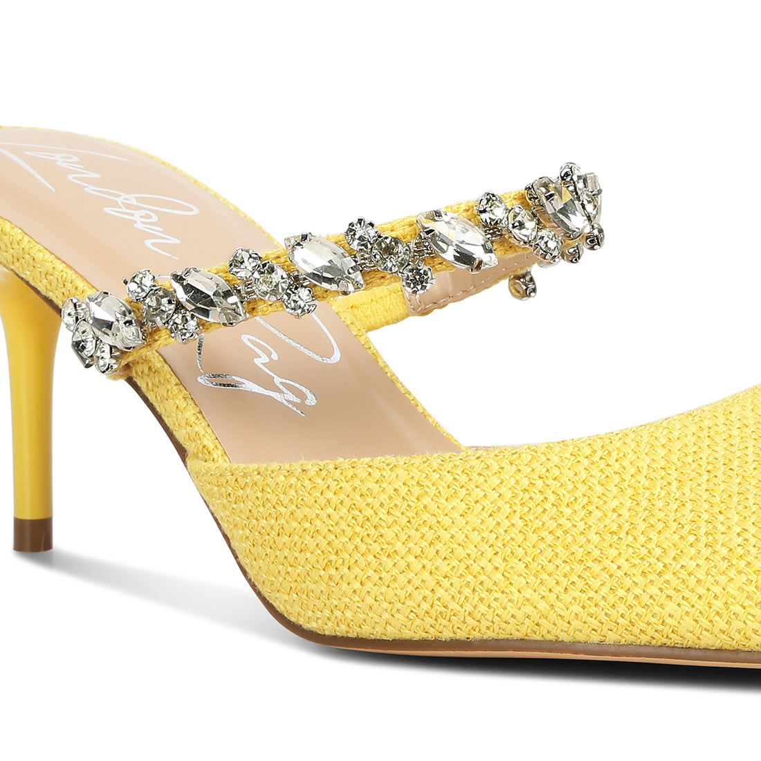 diamante stiletto sandals#color_yellow